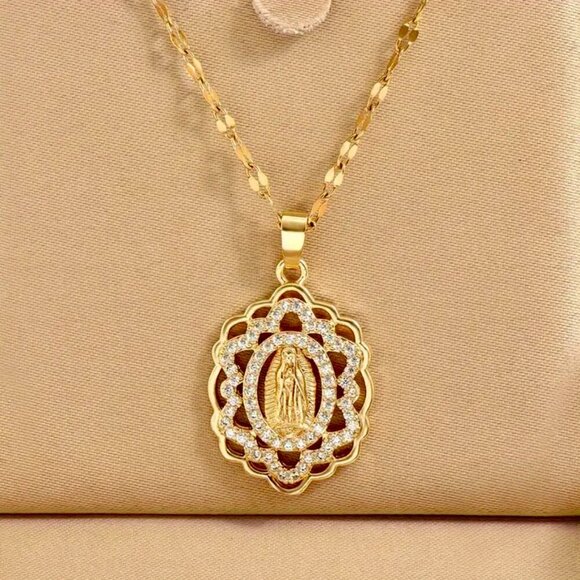 Jewelry - 18K Gold Plated Our Lady of Guadalupe Necklace
